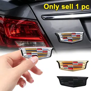 3D Metal Car Emblem Fender Side Rear Trunk Badge Sticker, for Cadillac Escalade Dts Srx Xt5 Xts Ats Bls Ct4 Ct5 Ct6 Cts Slr Sls, Auto Accessories