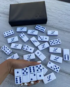 Tigres del Licey Jumbo Professional Acrylic Domino Set With Metal Spinner (UPDATED)