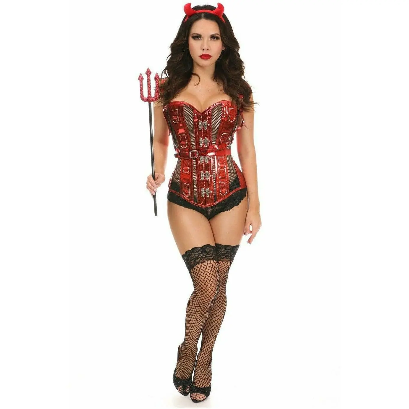 Deluxe Four Piece Sexy Devil Corset Costume