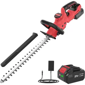Hedge Trimmer Cordless, 21V Electric Hedge Trimmer with 4000mAh Rechargeable , 14" Dual-Action , 180? Adjustable Branch ,  Cover for Hedges, Bush, Branches, Shrubs, Twigs