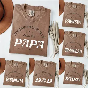 Comfort Colors Custom My Favorite People Call Me Papa Shirt, Personalized Grandpa Tee with Grandkids Names, Fathers Day Gift