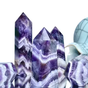 Stunning Medium Dream Amethyst Chevron Towers natural crystal rainbow crystal tower