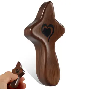 1/3/5pcs Cross My Heart/Encouragement Gift Wooden Pocket Stress Fidget Cross Wood Christian Religious Gift prayer  cross  cloth baptism