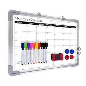 Monthly Calendar Dry Erase Whiteboard, 1 Set Magnetic Dry Erase Board, Hanging Double-sided Board, Portable Board for Drawing, Kitchen, Planning, Home
