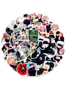 50pcs Manga Jujutsu Kaisen Stickers, Mixed Pack Hot Cartoon Anime Stickers, Decorative Sticker for Kids Teens Adults, Waterproof Sticker, Sticker Packs