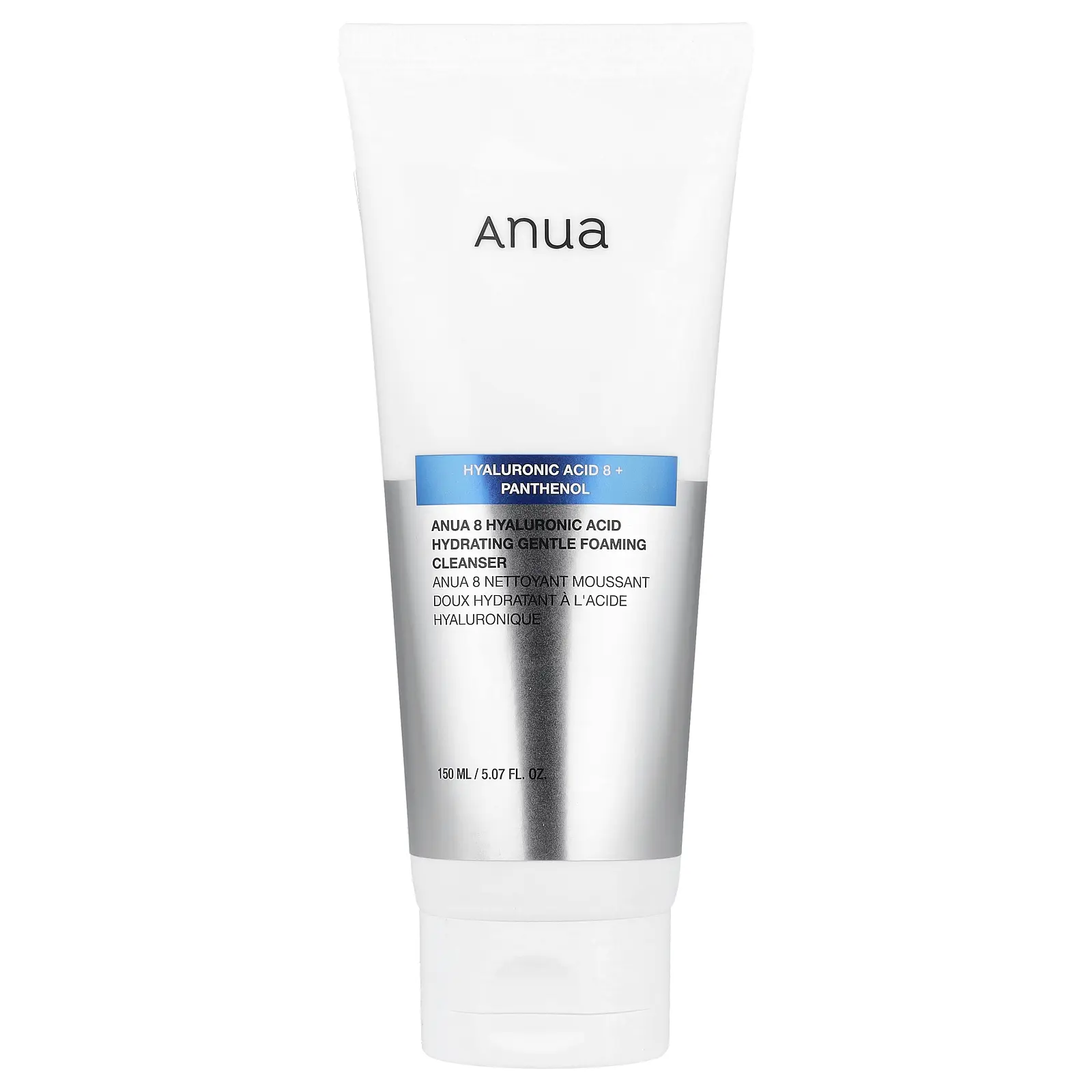 Anua 8 Hyaluronic Acid Hydrating Gentle Foaming Cleanser, 5.07 fl oz (150 ml)