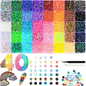 40 Color Resin Jelly Rhinestones for Bedazzling, 3mm Flatback Gems for Crafting, Bedazzling Kit for Clothing Shoes Nail Make Up Book Diamond Nail Art, Ideal for Mother's Day