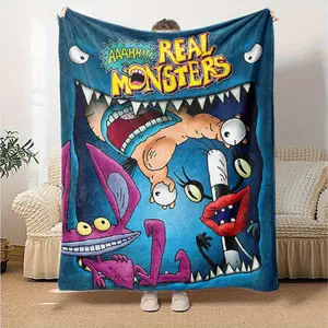 Real Monster Style Soft Comfortable Home Blanket Small Throw, Nap Blanket Suitable for Gifts for Friends and BFFs Ultra Soft Heat Press Blanket