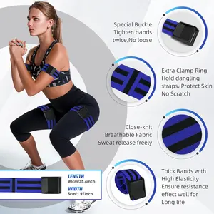 Booty Bands, Blood Flow Restriction Bands for Women/Men, Adjustable BFR Training Bands for Glutes & Hip Building, Occlusion Resistance Bands pullup