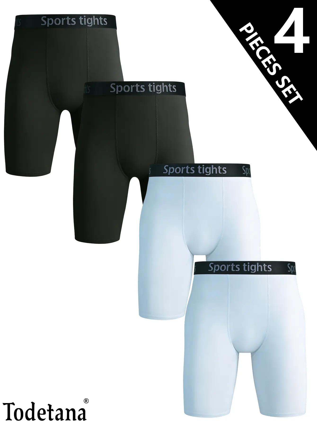4 Pack Men's Compression Shorts, Quick-Dry Athletic Workout Shorts, Moisture-Wicking, High Stretch, Breathable Gym Shorts for Running, Basketball, Training & Sports