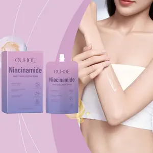 OUHOE Niacinamide Hyaluronic Acid Shea Butter Avocado Oil Brightening Body Cream Hydrate Nourish Even Skin Tone Boost Elasticity Relieve Dryness Smooth Rough Skin Lightweight, Non-Greasy, Hydrating