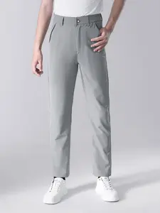 Men's Elastic Golf Pants, Casual Slim Fit, Plain, Quick-Dry Breathable Fabric, Business Suit Pants, Elastic Waist, Conical Cut, Comfortable Daily Wear