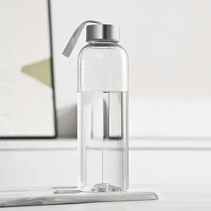 Transparent Water Bottle 600ML with Handle, Daily Drinking Cup, Preppy Style, Modest Design, Perfect for Everyday Use