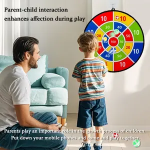 Large Dual-Sided Dart Board for Kids, Fun Party Game Toy with Sticky Darts and Balls, Indoor Outdoor Garden Game, Perfect Gift for Boys Girls