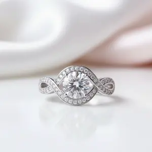 1.0ct Round Cut Diamond Option Infinity Engagement Ring