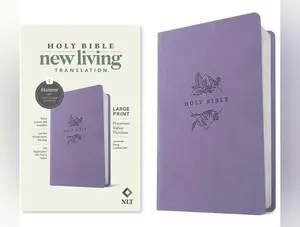 NLT Large Print Premium Value Thinline Bible, Filament Enabled (Leatherlike, Lavender Song)