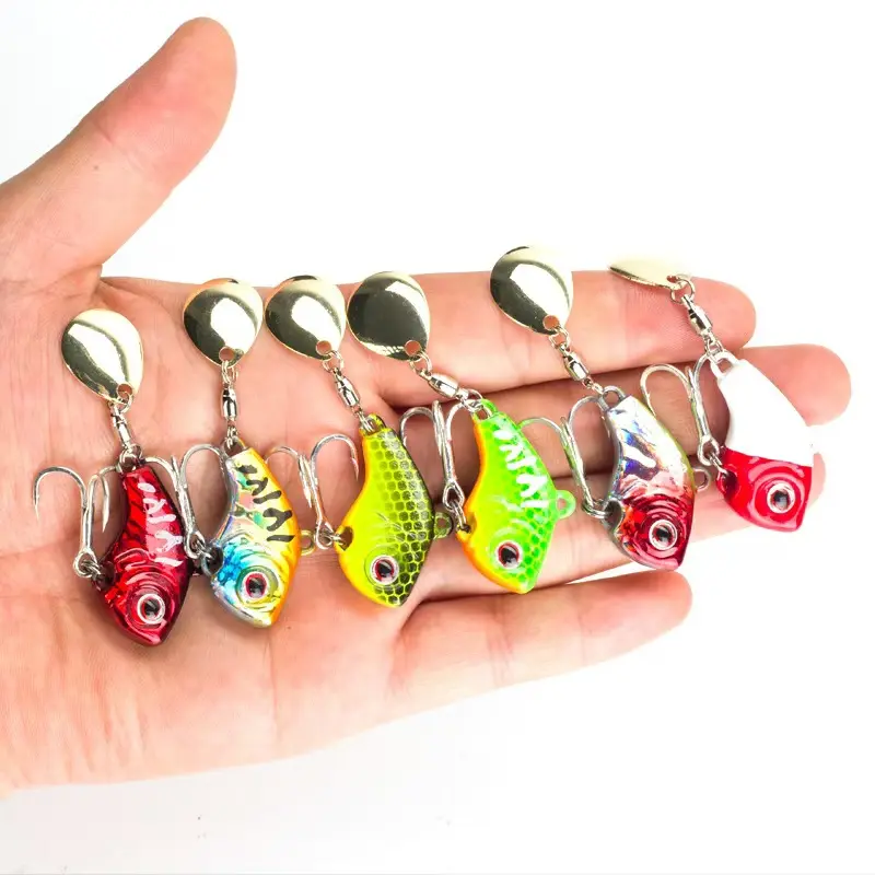 Artificial Fishing Lures, Mini Cyclone VIB Metal Bait with Spinner Blade, Vibrating Lure for Freshwater & Saltwater Fishing