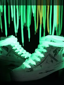 3 Pairs Creative Night Glow Dual-Layer Flat Shoelaces, Footwear Lace, 80cm/31.2in, Unisex Fashion Sports & Casual Shoes, Colorful Trendy Design