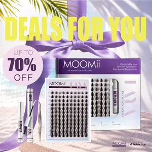 FAYA MOOMii MangaMagic D-Curl Cluster False Eyelashes Set - 8-18mm, Ultra-Dense, Waterproof, Fluffy, Beginner-Friendly DIY Lash Kit with Natural False Lashes