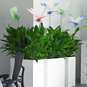 Realistic 3D Dragonfly Garden Decor Clip On Fake Dragonflies Bug Repellent Outdoor Yard Patio Plant Decoration Natural Pest Control Set