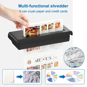 6-Sheet Cross-Cut Shredder P-1 Level Shreds A4 Cards Staples Home Office Essential Black Model for Secure Document Disposal