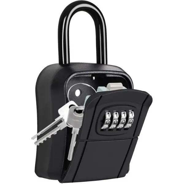 Portable Metal Combination Lock Box, Key Holder for Homeowners – Easy to Install and Use, Holds Multiple Keys for Indoor, Outdoor Garage Use