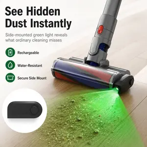 Vacuum Attachments Green Laser Light, Compatible with Dyson V8, V10, V11, V12, V15, Gen5 & All Vacuums, Deep Cleaning Supplies for Dog & Cat Owners, Reveal Hidden Dust on Hard Floor & Pet Hair(Black)