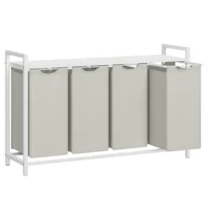 VASAGLE Laundry Hamper, Laundry Basket, Laundry Sorter with 4 Pull-Out and Removable Bags