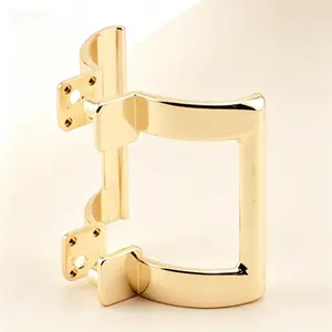 Diecast Shower Door Handle Set, Brass Finish for 2" Hole Center, Single Pack, Tub Enclosure or Shower Door Replacement, Reusable Hardware, Easy Installation