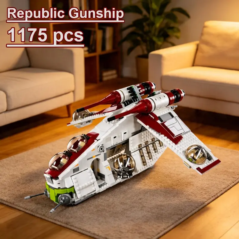 1175 Pcs Republic Battleship Plastic Building Blocks Toy Set, Perfect Gift for Kids, Creative Construction DIY Building Model Compatible with Model  75021,