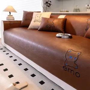 Universal Leather Sofa Cover, Elastic Sofa Slipcover, Sofa Couch Protector, 1 Count Non-Slip Cushion, Full Coverage Cartoon Pattern, Durable Soft Texture, Perfect for Living Room Furniture