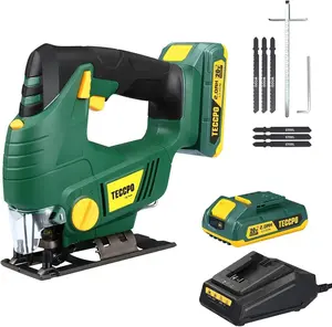 TECCPO Cordless Jigsaw 20V Electric Saw Kit w Battery Blades Cheap Tool Deal