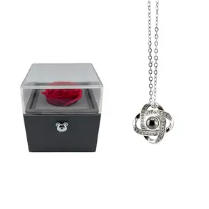 Amore Hidden Jewelry Surprise Box + Amore Projection Necklace Pendant Jewelry Surprise Gift Set