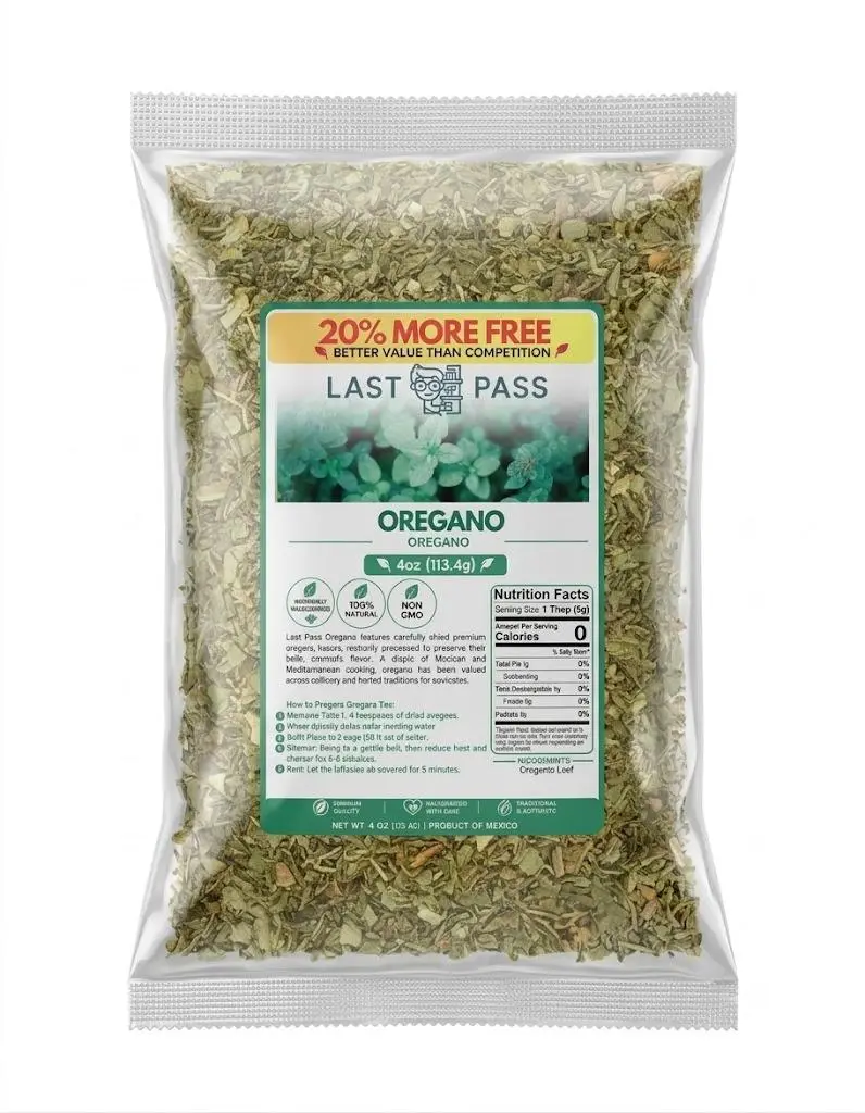 Mexican Oregano Looseleaf Tea, 4 oz Loose Leaf Herbal Culinary Herb, 100% Natural Sugar-Free Citrus Bold Blend for Adults - Ideal for Pozole, Birria Dishes, 6-Month Shelf Life for Cupboard Storage