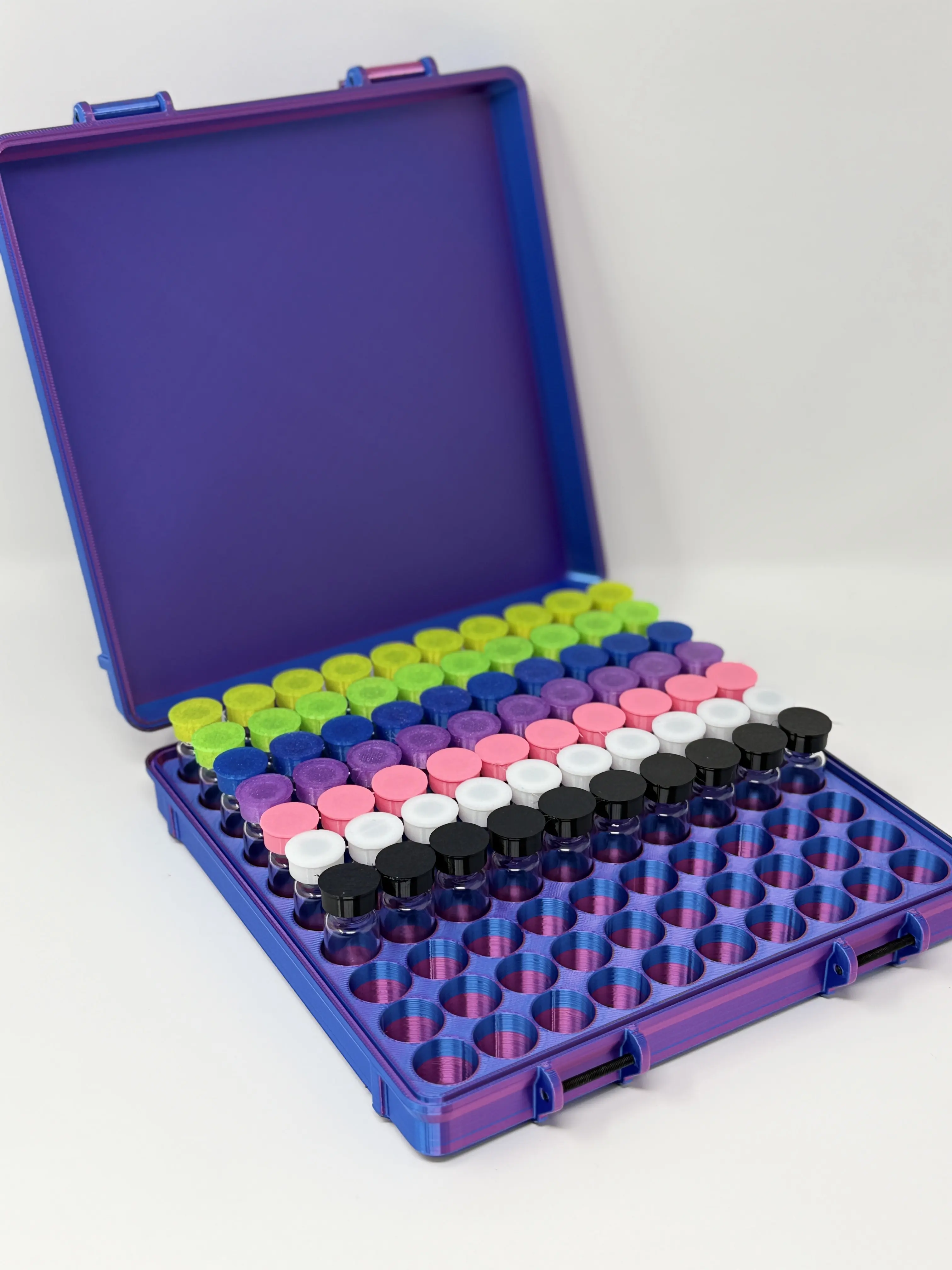 100-Vial 3mL Vial Vault Storage Box with Latches - Stackable Home Organizer for GLP-1 Peptide, TRT Bulk Supply & Home Organization Needs, Boxes