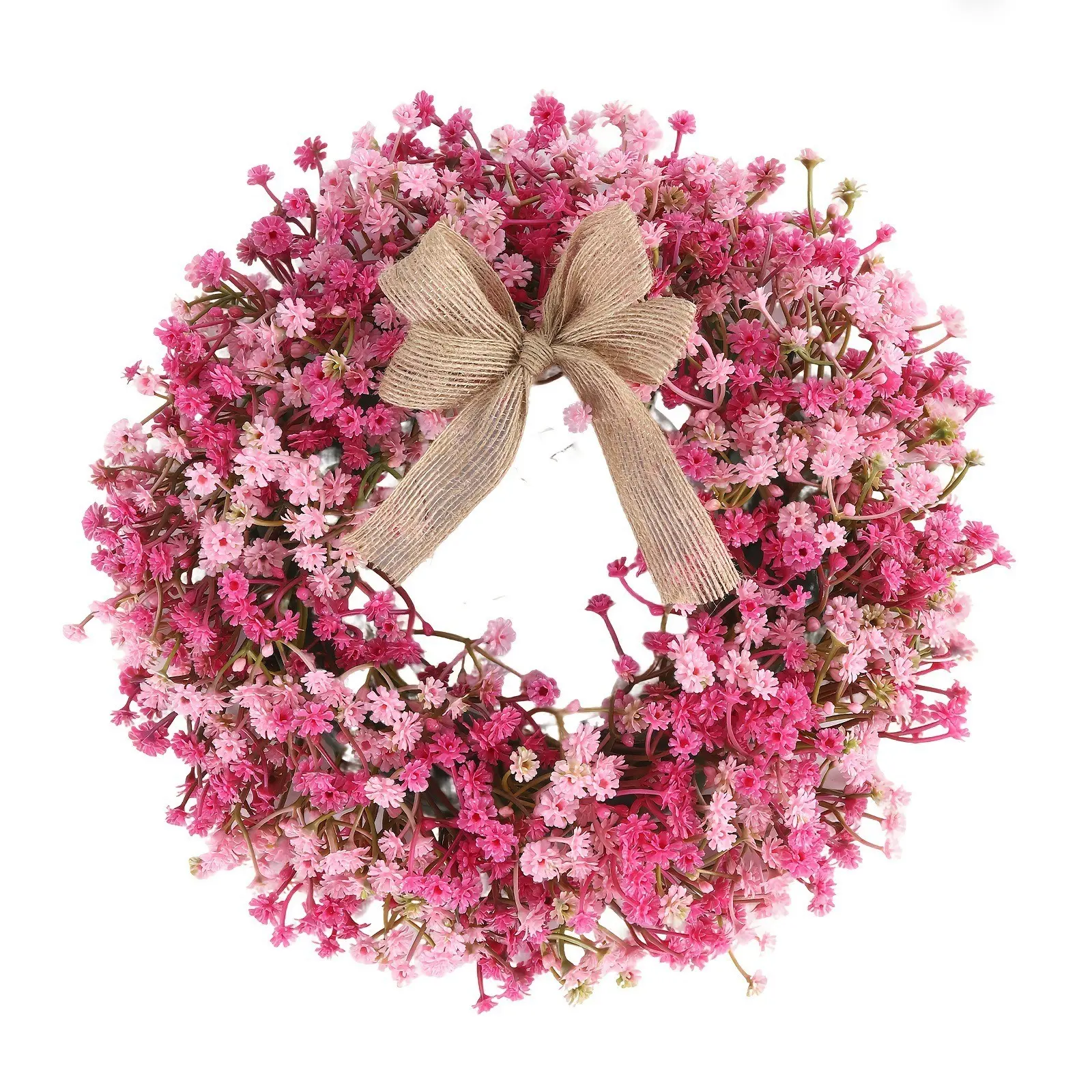 1pcs Artificial Flower Wreath Decorative Piece, Multicolor Full Bloom Design, Bow Accent, Ideal for Home & Garden Decoration, Artificial Flower Decorations, Artificial Plant, Faux Floral Decor, Fake Floral Decor
