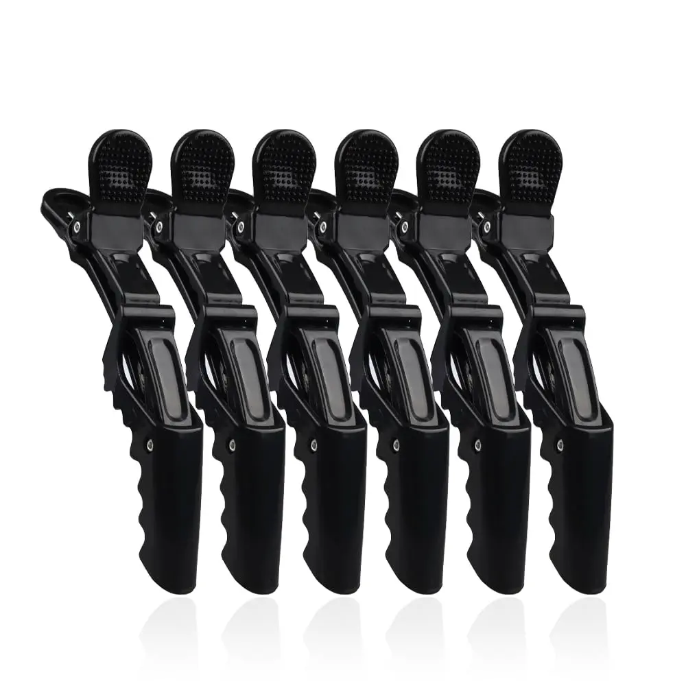 6-Piece Crocodile Hair Clips, Non-Slip Plastic Hair Stylers, Wide Teeth Dual Hinge Design, Ideal for Salons, Hairstylists, Beauty Shops, Hair Clips for Styling