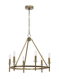 Plug & Play Sapello 6-Light Chandelier in Transitional and Modern Style-85.95 Inches Tall and 24 Inches Wide