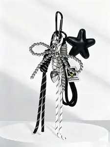 Bag Charm Pendants Star Bag Charm Big Bow High Quality Fashionable And Versatile Bag Two Colors Are Available Girlish And Cute Suitable For Backpacks And Keys Couple Ornaments Best Friend Ornament Woven Rope Bag Charm Bag Charm Keychain
