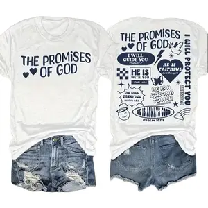 Women's Christian Cotton Top - Short-Sleeve, Soft, Breathable Fabric, God's Promises Themed Tee summerwins,summerwins