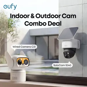 【Exclusive Bundle】eufy Security S340 + C31 Bundle, 360° Pan & Tilt, AI Auto Tracking, Human & Vehicle Detection, Color Night Vision, No Monthly Fee