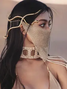 Face Covering Snake Design Head Decor, Fashionable Face Covering for Women & Girls, Trendy All-match & Exquisite Face Covering for Birthday Gift, Party Event Props, Stylish Masks Print, Masks, Party Accessories