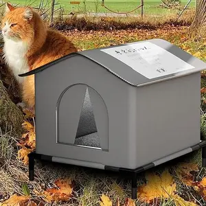 Outdoor Cat House - Waterproof Insulated Shelter for Multiple Cats - All Seasons Weatherproof Pet House for Feral Cats