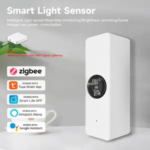 Tuya WiFi and Zigbee Wireless Smart Light Sensor for Home Automation, Real-Time Brightness Monitoring, APP Control, Low Power Consumption, Smart Sensors