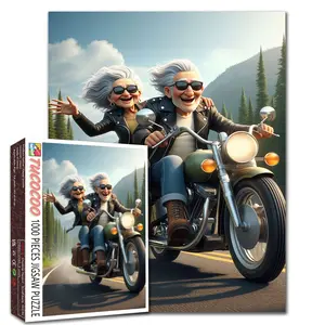 Tucocoo Fun Grandparents in Adventure and Party 1000 Pieces Jigsaw Puzzle New Puzzles for Adult Family Game Stress Relief Brain Challenge Wall Art Gift for Puzzle Lovers 27.5x20inch 70x50cm