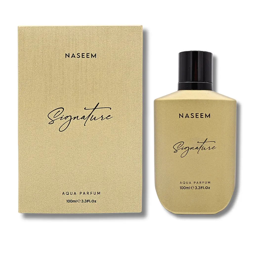 Naseem Signature Gold Aqua Parfum - 3.3oz High-Quality Adults' Xtreme Water-Based Woody Aromatic Men's Cologne with Blonde & Rosemary Notes, Single Item