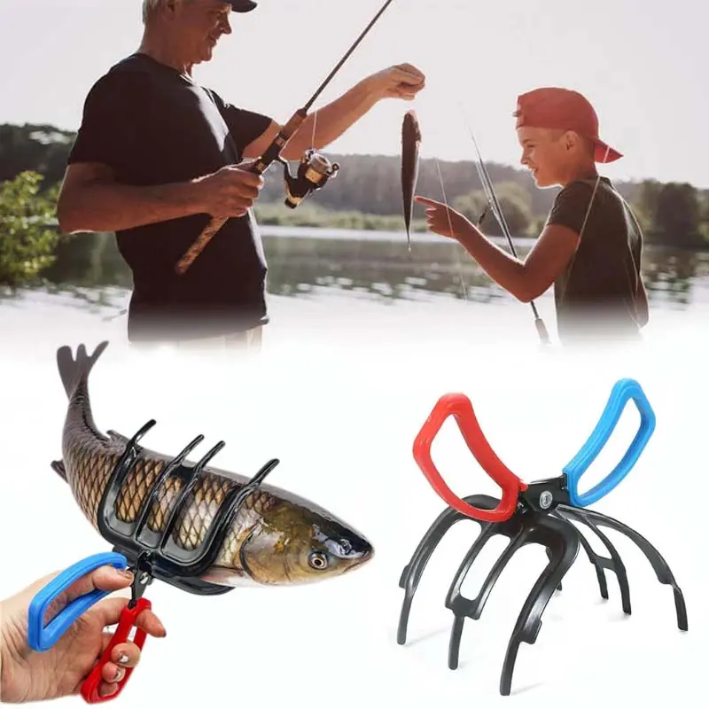GJANSH Fish Claw Gripper, Fishing Pliers Gripper, 3 Claw Fish Gripper,Fish Culling System Fish Gripper,Metal Fish Control Clamp, Control Forceps for Catch Fish Fishing Accessories,summervibes