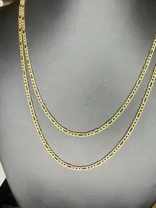 Hermosas cadenas semisolida figaro oro real 10k