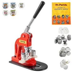 VEVOR Button Maker Machine, 32 mm (1.25 inch) Badge Punch Press Kit, Children DIY Gifts Pin Maker, Button Making Supplies with 500pcs Button Parts Circle Cutter Magic Book