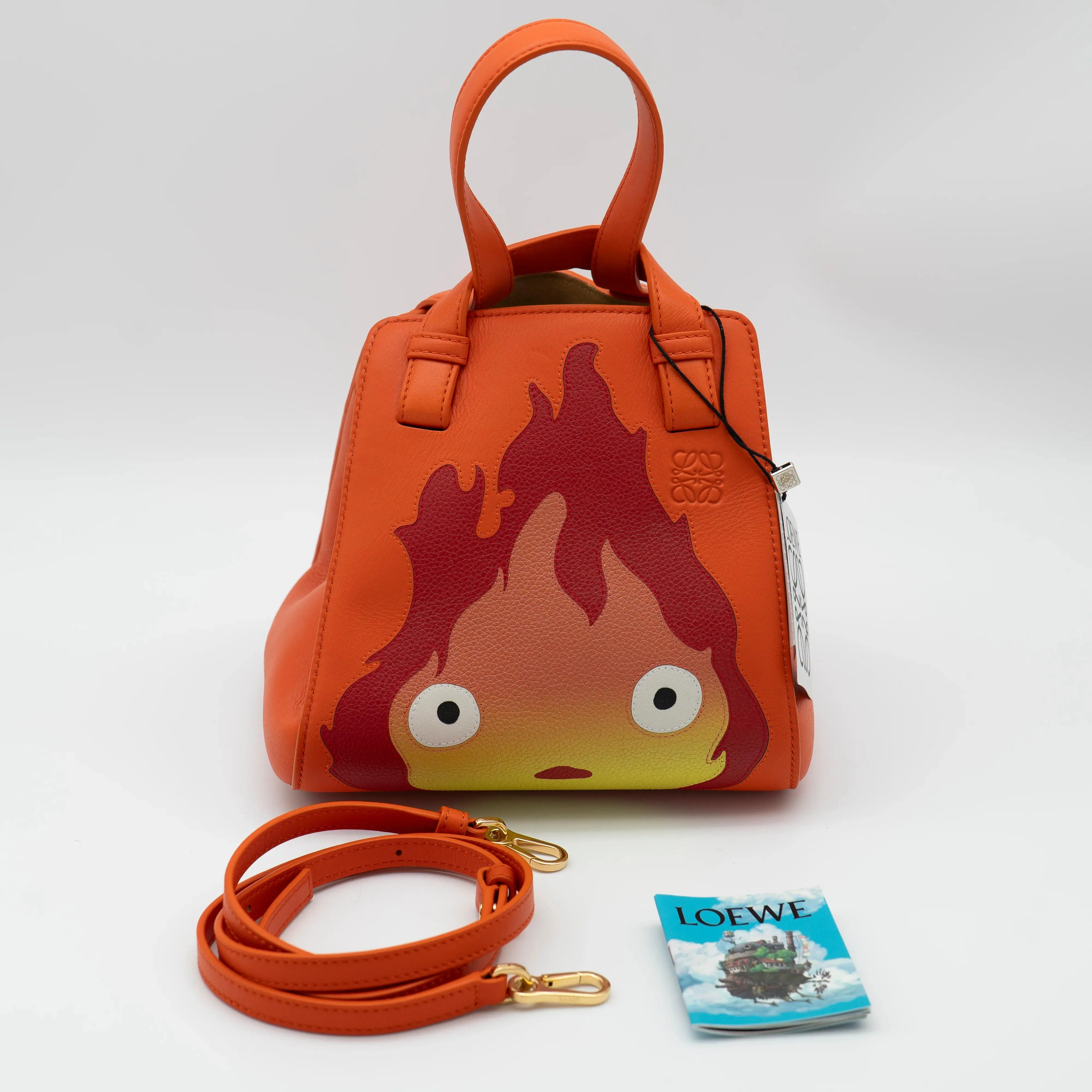 Pre-owned Loewe Leather Crossbody Bags x Studio Ghibli Howl's Moving Castle Calcifer Hammock Nugget Bag